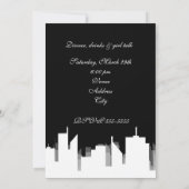 Invitation Cartons d'invitation de fête en noir et blanc en v (Dos)