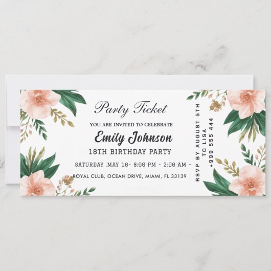 Invitation Cartons d'invitation de fête en or (Devant)