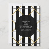 Invitation Cartons d'invitation de fête géométriques chic noi (Dos)