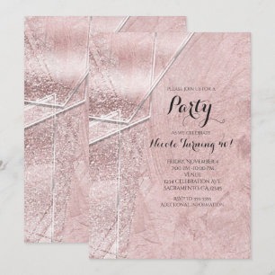 Invitation Cartons d'invitation de fête Glam à cristal de ver