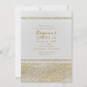 Invitation Cartons d'invitation de fête Glam Chic or blanc et (Devant)