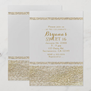 Invitation Cartons d'invitation de fête Glam Chic or blanc et