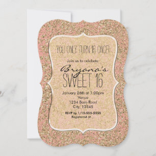 Invitation Cartons d'invitation de fête Glam Crystal Pailleté