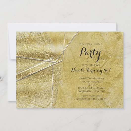 Invitation Cartons d'invitation de fête Glam en verre cristal (Devant)