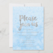 Invitation Cartons d'invitation de fête Glamour Blue & Silver (Devant)