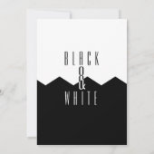 Invitation Cartons d'invitation de fête moderne noir et blanc (Dos)