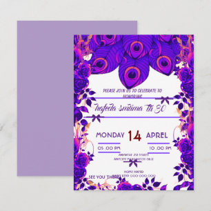 Invitation Cartons d'invitation de fête modifiables Plume de 