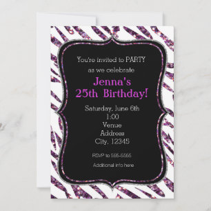 Invitation Cartons d'invitation de fête pailletés Glam avec i