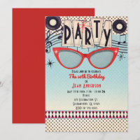 Cartons d'invitation de fête rétro vintage des ann