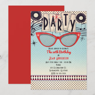 Invitation Cartons d'invitation de fête rétro vintage des ann