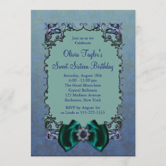 Invitation Cartons d'invitation de fête Sweet Sixteen violet