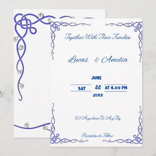 Invitation Cartons d'invitation de mariage (Devant / Derrière)