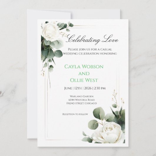 Invitation Cartons d'invitation de mariage (Devant)