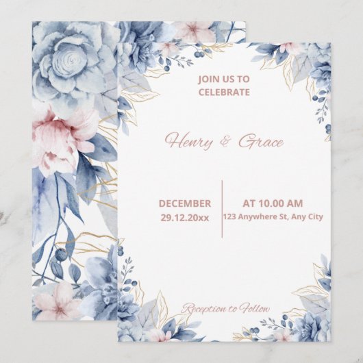 Invitation Cartons d'invitation de mariage (Devant / Derrière)