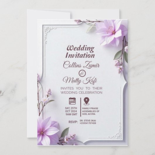 Invitation Cartons d'invitation de mariage (Devant)