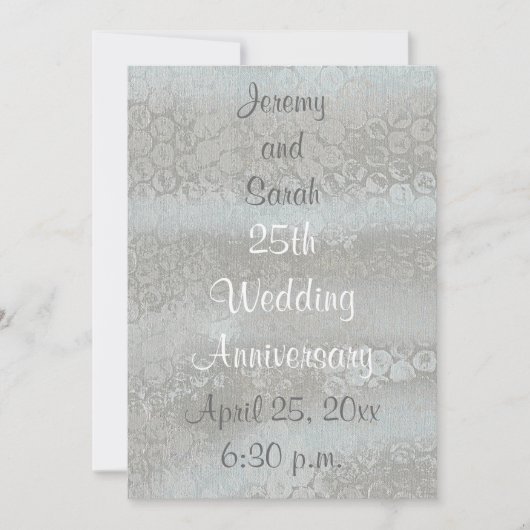 Invitation Cartons d'invitation de mariage 25e anniversaire d (Devant)