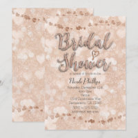 Cartons d'invitation de mariage à coeurs en or ros