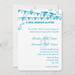 Invitation Cartons d'invitation de mariage à fanions en point