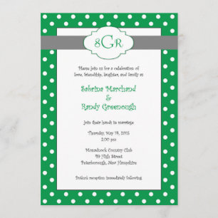 Invitation Cartons d'invitation de mariage à pois verts