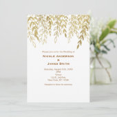 Invitation Cartons d'invitation de mariage aux branches rusti (Debout devant)