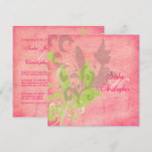 Invitation Cartons d'invitation de mariage avec feuilles orne (Devant / Derrière)