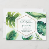 Invitation Cartons d'invitation de mariage blancs aux feuille (Devant)