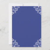 Invitation Cartons d'invitation de mariage bleu royal élégant (Dos)