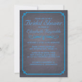 Invitation Cartons d'invitation de mariage bleu tableau noir (Devant)
