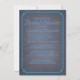 Invitation Cartons d'invitation de mariage bleu tableau noir