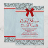 Invitation Cartons d'invitation de mariage Blue & Red Country (Devant / Derrière)