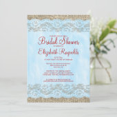 Invitation Cartons d'invitation de mariage Blue & Red Rustic (Debout devant)
