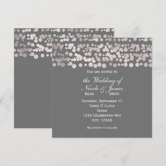 Invitation Cartons d'invitation de mariage élégants et glamou (Devant / Derrière)