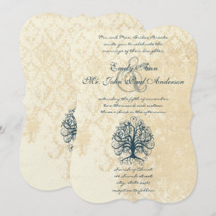 Invitation Cartons d'invitation de mariage en damas à dentell