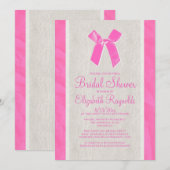 Invitation Cartons d'invitation de mariage en lin rose clair (Devant / Derrière)