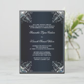 Invitation Cartons d'invitation de mariage en satin noir Blac (Debout devant)
