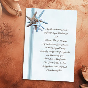 Invitation Cartons d'invitation de mariage Étoile de mer bleu
