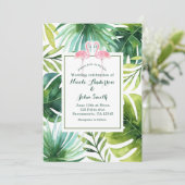 Invitation Cartons d'invitation de mariage Feuilles tropicale (Debout devant)