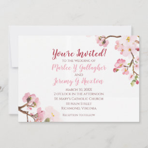 Invitation Cartons d'invitation de mariage Fleurs de cerisier