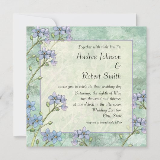Invitation Cartons d'invitation de mariage Floral Forget Me N (Devant)