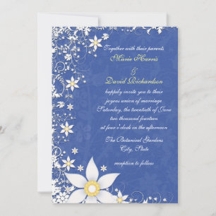 Invitation Cartons d'invitation de mariage floraux bleu clair