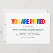 Invitation Cartons d'invitation de mariage gay avec couleurs (Devant)