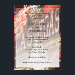 Invitation Cartons d'invitation de mariage glamour aux lumièr<br><div class="desc">Pour votre mariage glamour à Vegas ou tout autre événement connexe ! Tout le texte par défaut peut être entièrement personnalisé avec vos propres formulations selon l'occasion, et vous pouvez également modifier les polices, les tailles et les couleurs du texte. 2 cadres de décoration florale en spirale sur les coins...</div>