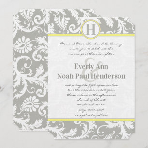 Invitation Cartons d'invitation de mariage gris charbon et ja