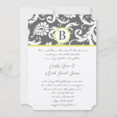 Invitation Cartons d'invitation de mariage gris charbon et ja (Devant)