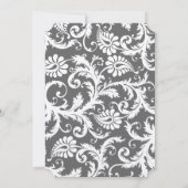 Invitation Cartons d'invitation de mariage gris charbon et ja (Dos)