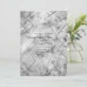 Invitation Cartons d'invitation de mariage gris et blanc marb (Debout devant)