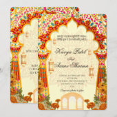 Invitation Cartons d'invitation de mariage indien pour les Ét (Devant / Derrière)