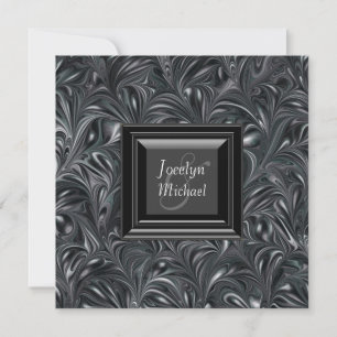 Invitation Cartons d'invitation de mariage marbrés blanc ivoi