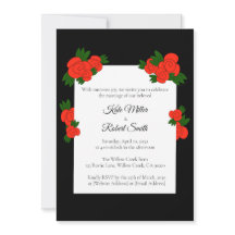 Cartons d'invitation de mariage Noir et Rose avec 