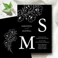 Cartons d'invitation de mariage noirs